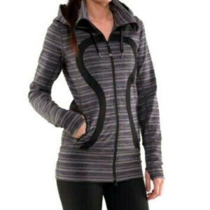 Lululemon Stride Jacket Black Stripes Galore sz 6